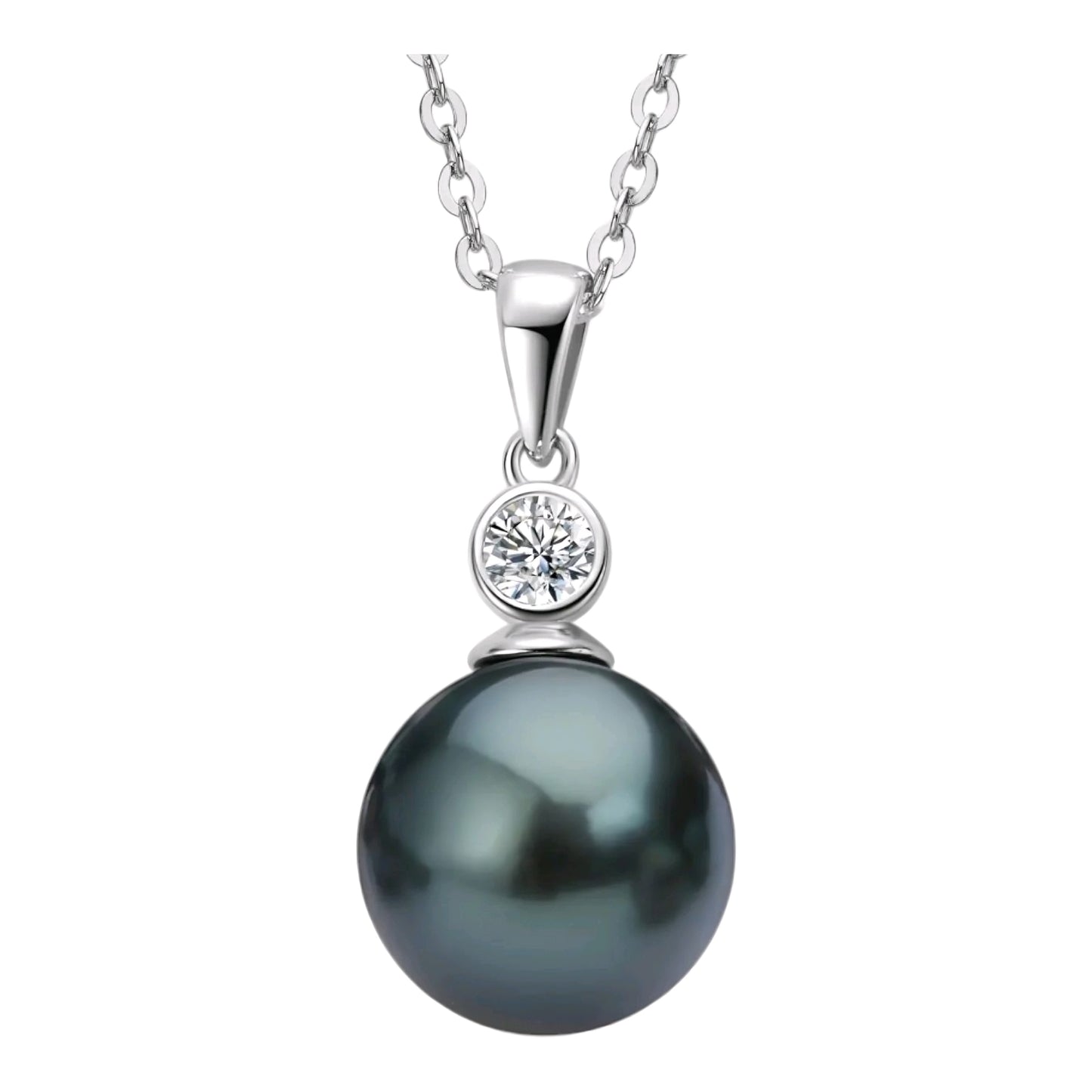 9-10mm black divine pearl pendant necklace