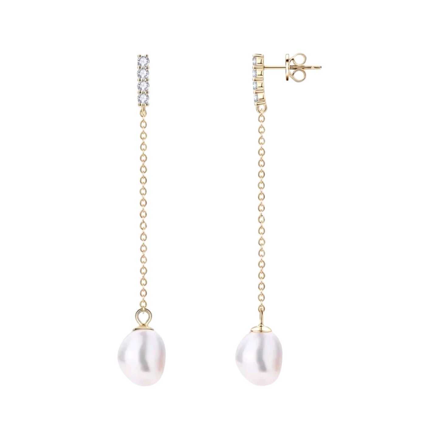 9-10mm oval shape pearl earrings