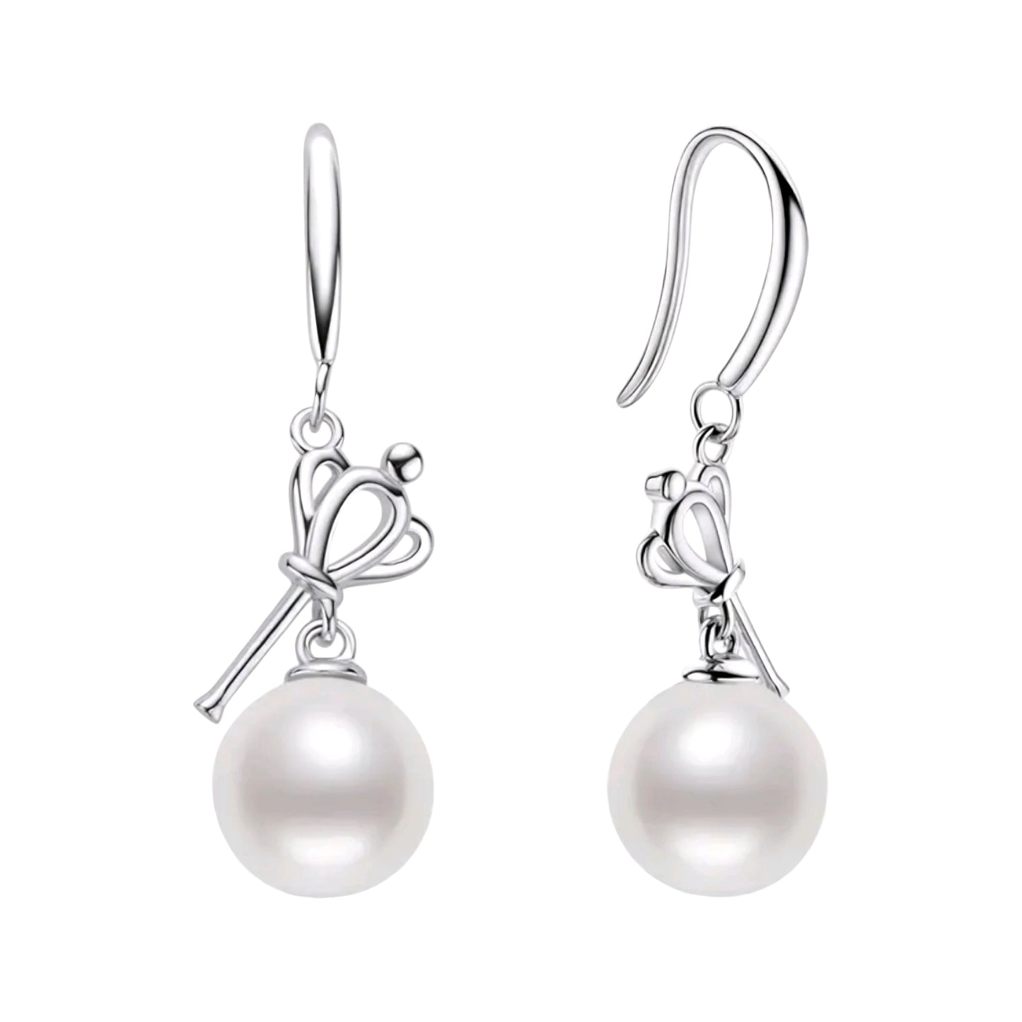 6-7mm dangle drop pearl earrings