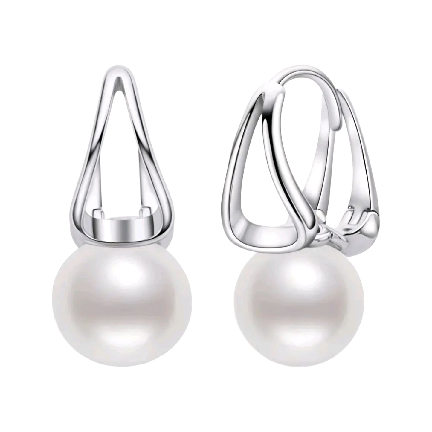 7-8mm hoop pearl earrings