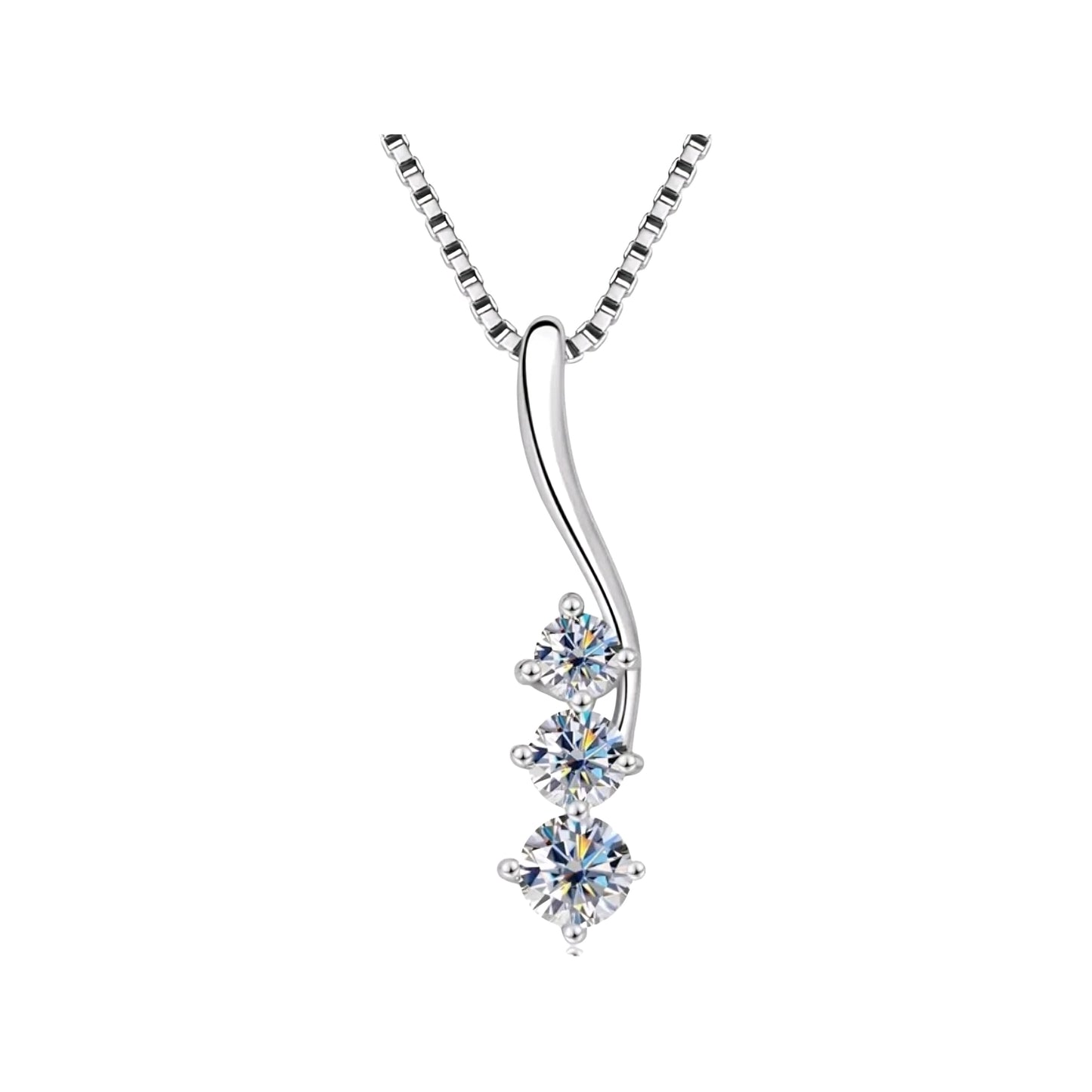 4mm 3.5mm 3mm Moissanite pendant necklace