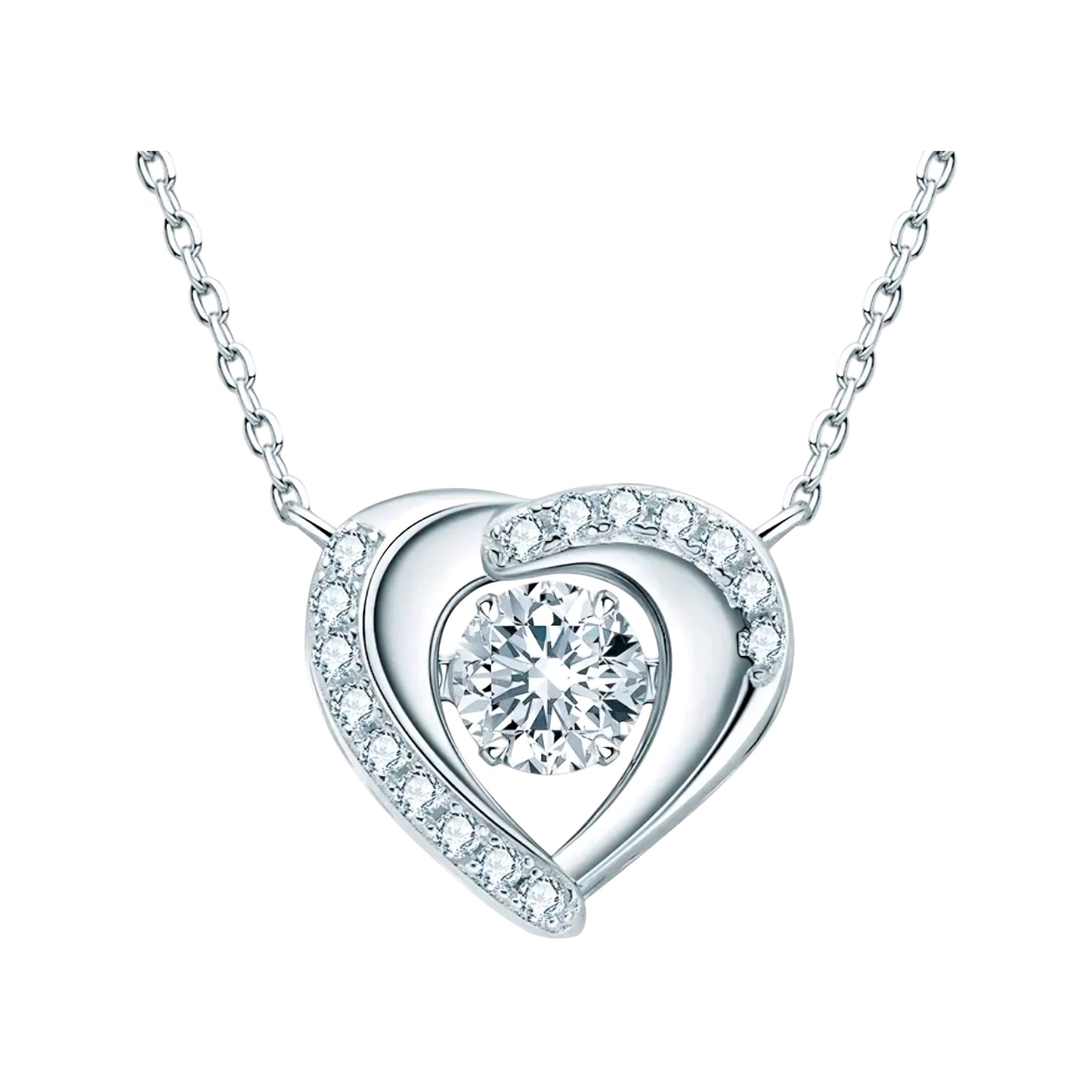 6mm heart shape Moissanite pendant necklace
