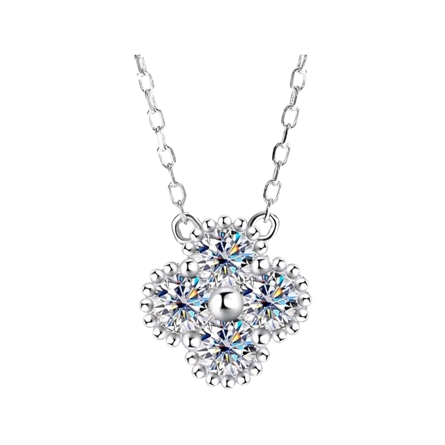 3mm*4pcs Moissanite pendant necklace