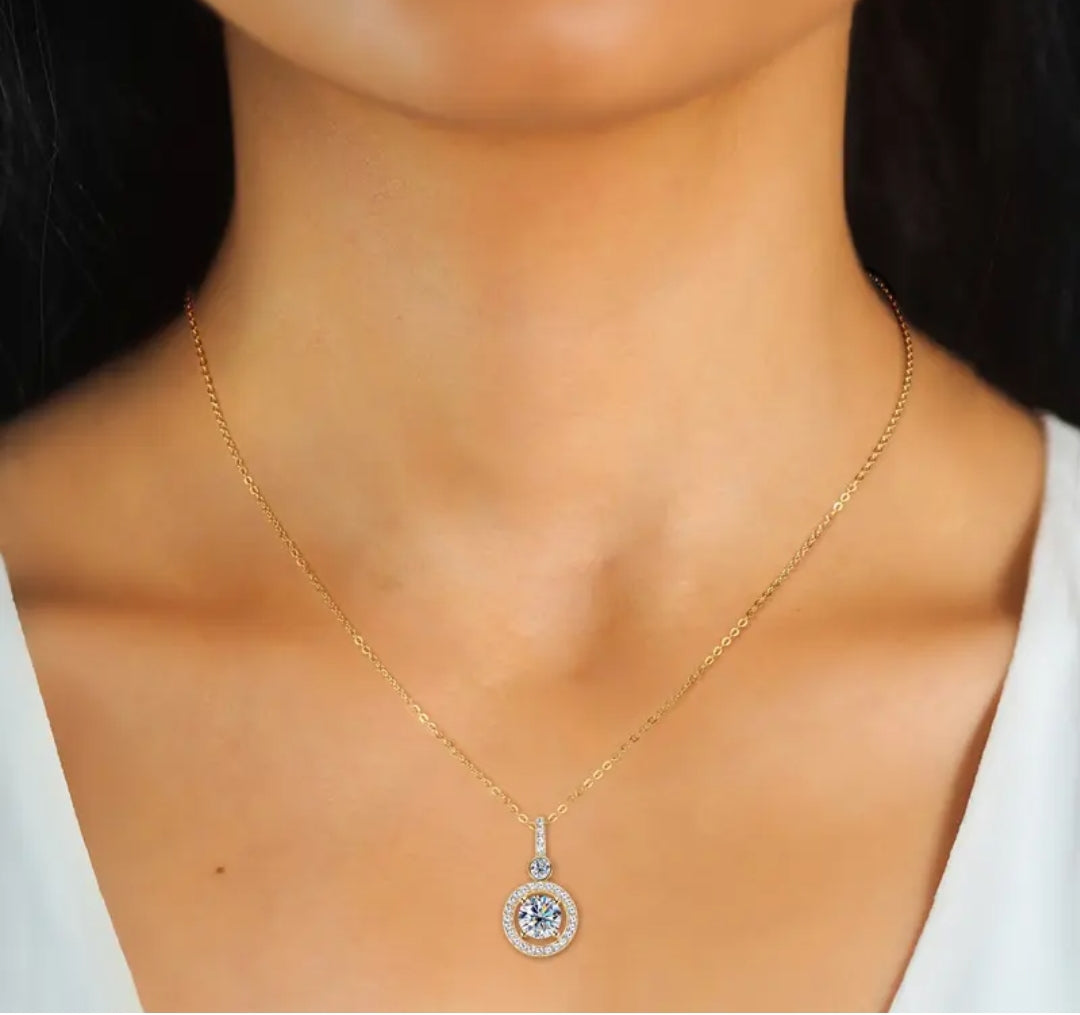6mm 3mm 1.3mm 1.2mm Moissanite pendant necklace