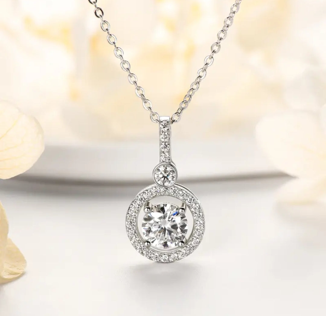 6mm 3mm 1.3mm 1.2mm Moissanite pendant necklace
