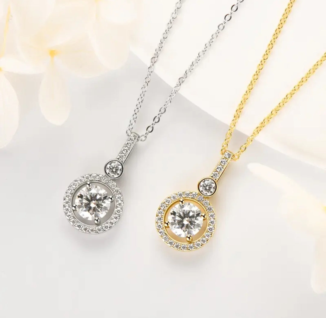 6mm 3mm 1.3mm 1.2mm Moissanite pendant necklace