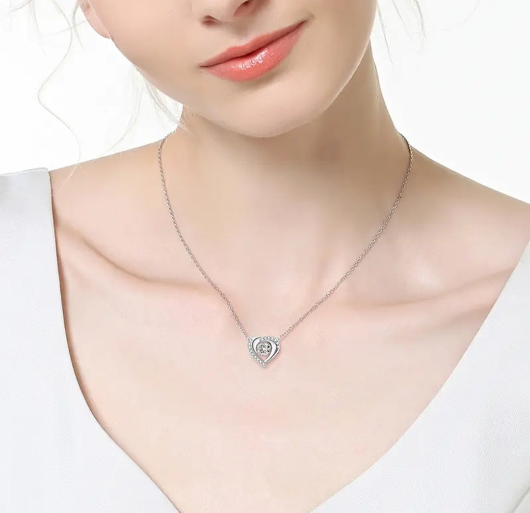 6mm heart shape Moissanite pendant necklace