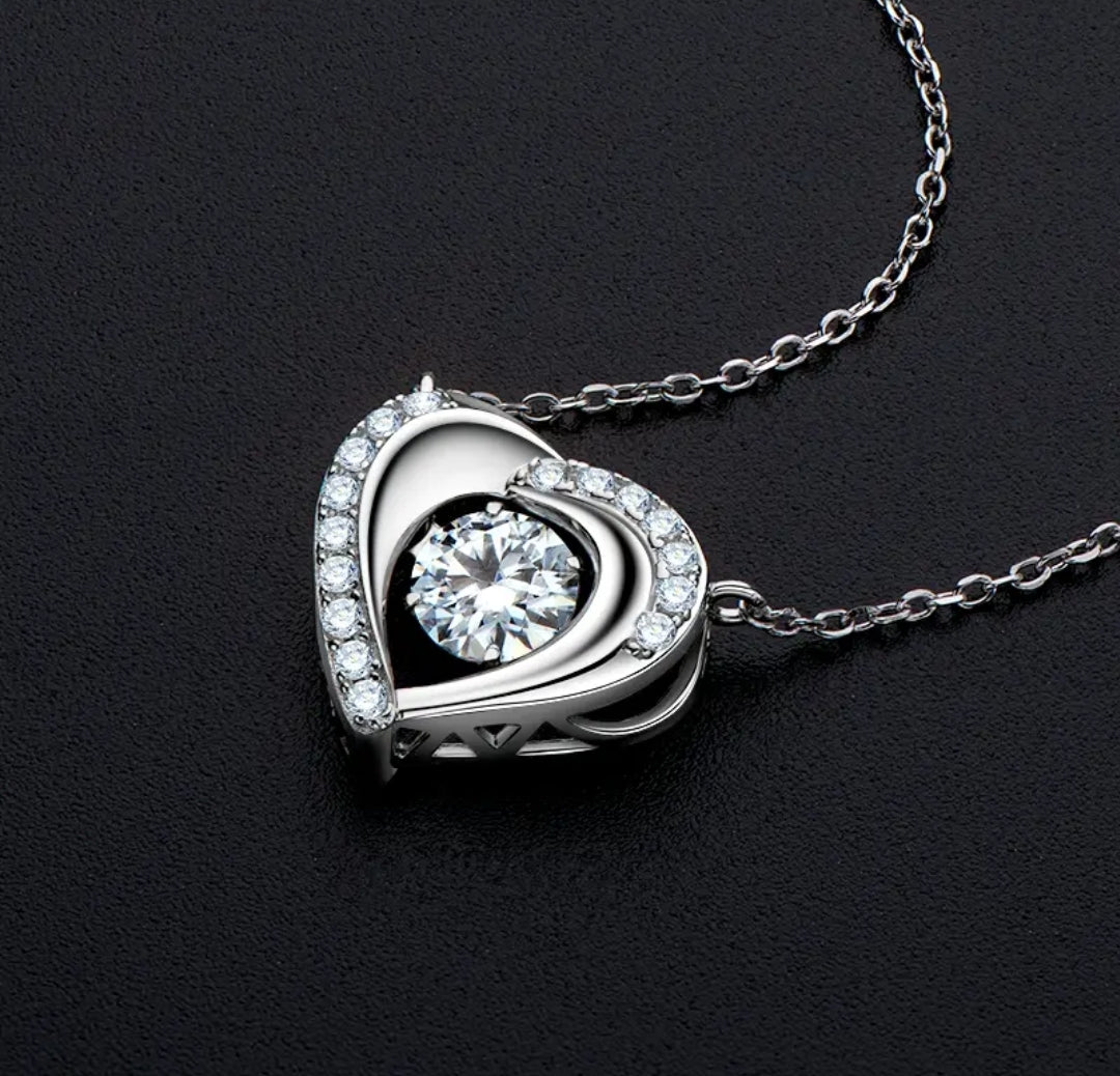 6mm heart shape Moissanite pendant necklace