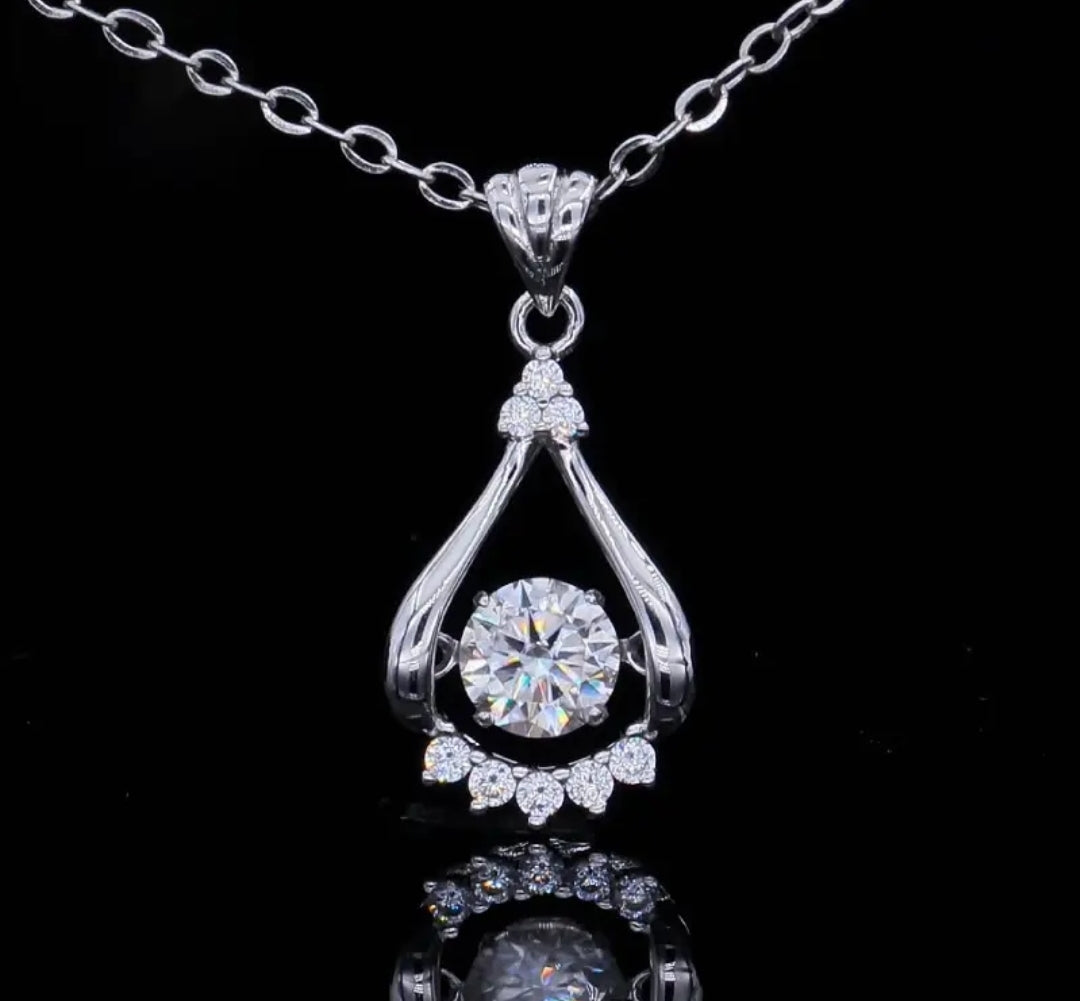 5mm pear shape Moissanite pendant necklace
