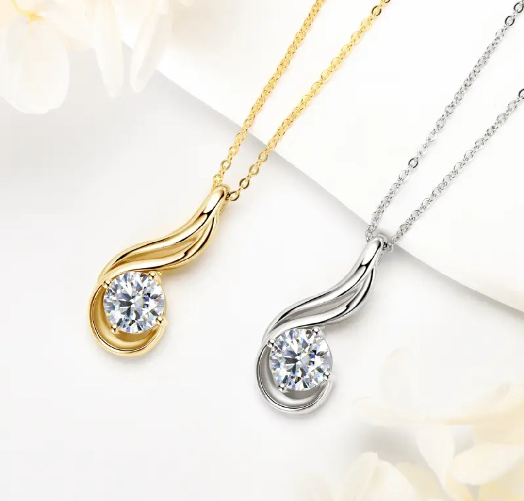 8mm 2ct tear drop Moissanite pendant necklace