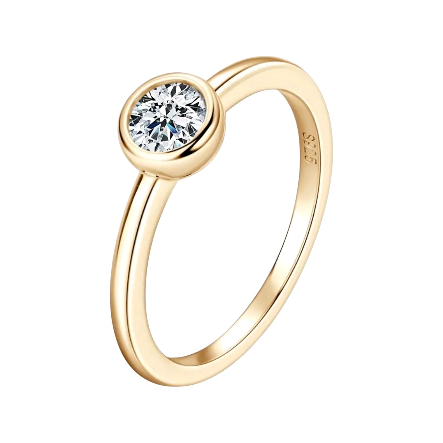 0.5ct round moissanite engagement ring