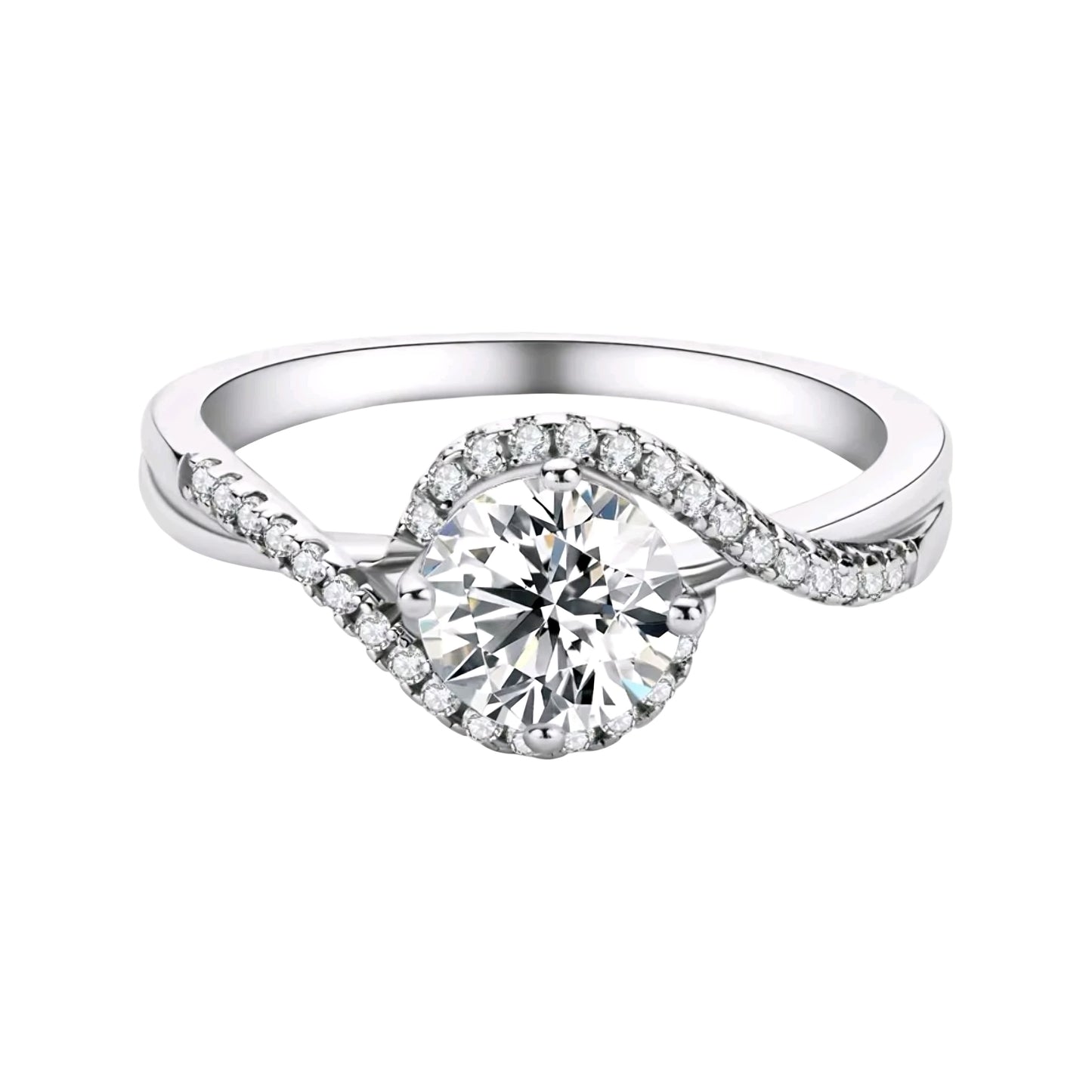 1ct twisted moissanite engagement ring