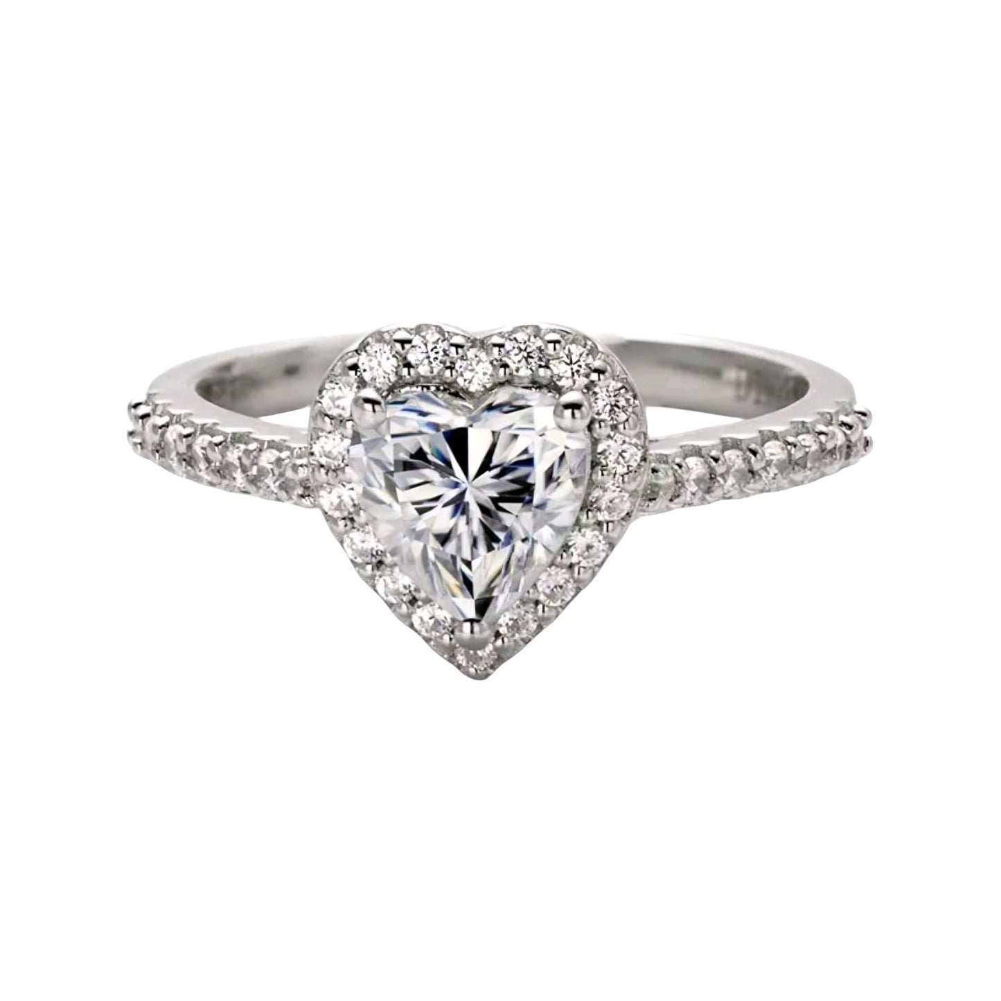 1ct heart shape moissanite engagement ring