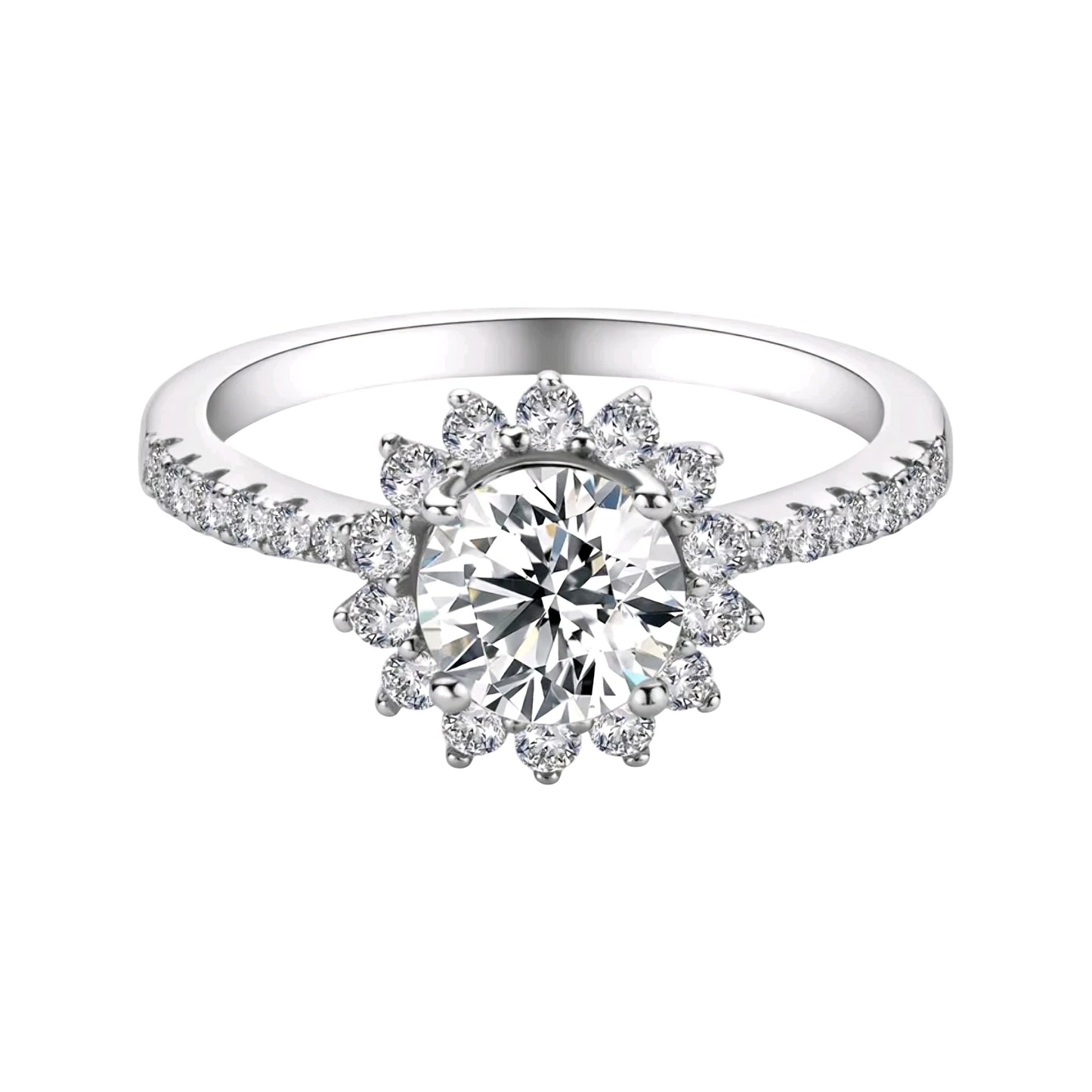 1ct moissanite sunflower engagement ring