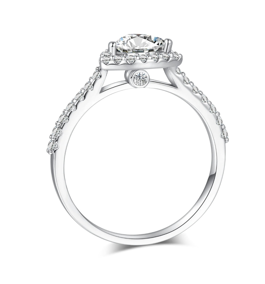 1ct heart shape moissanite engagement ring