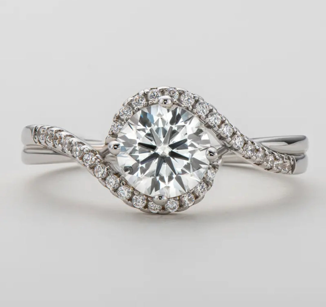 1ct twisted moissanite engagement ring