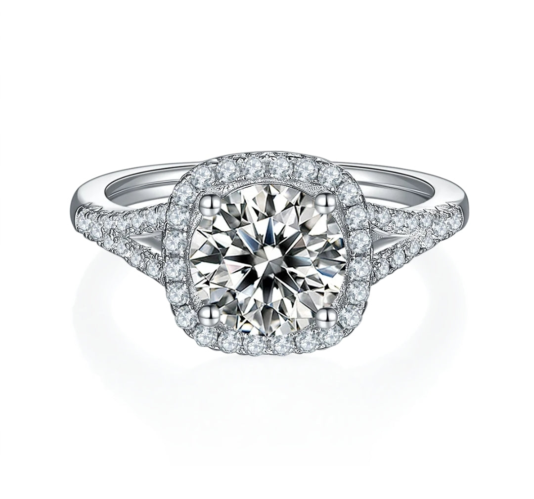 2ct Y arm moissanite engagement ring