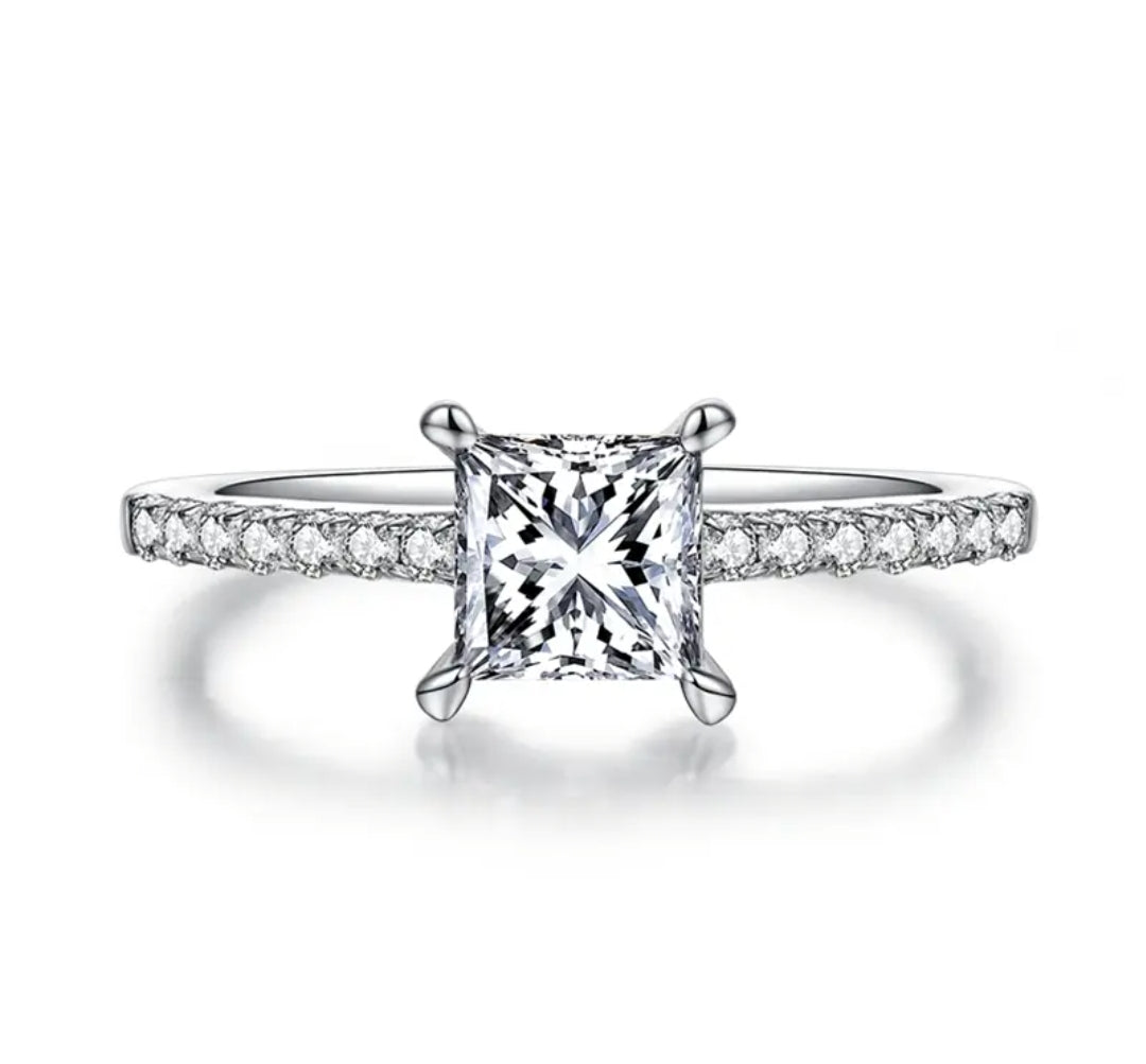 1ct classic moissanite engagement ring