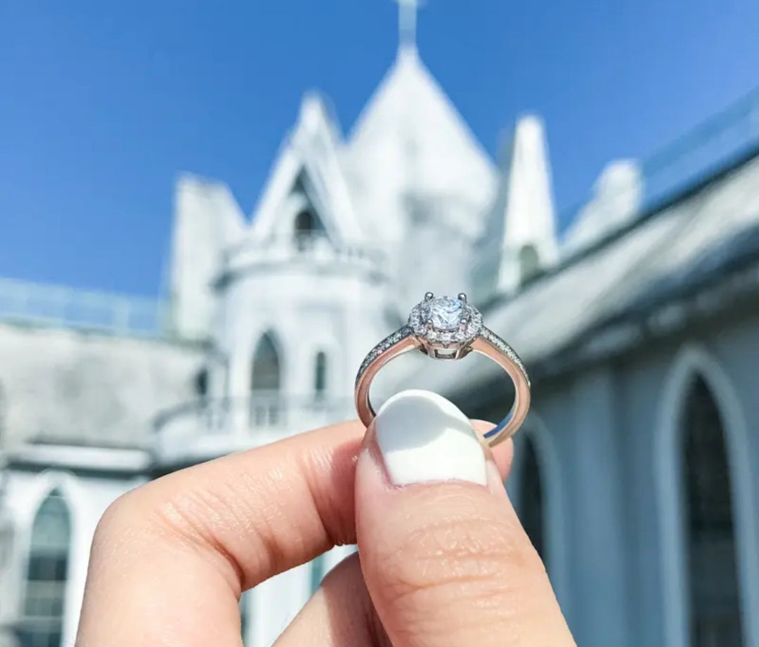 0.5ct moissanite engagement ring