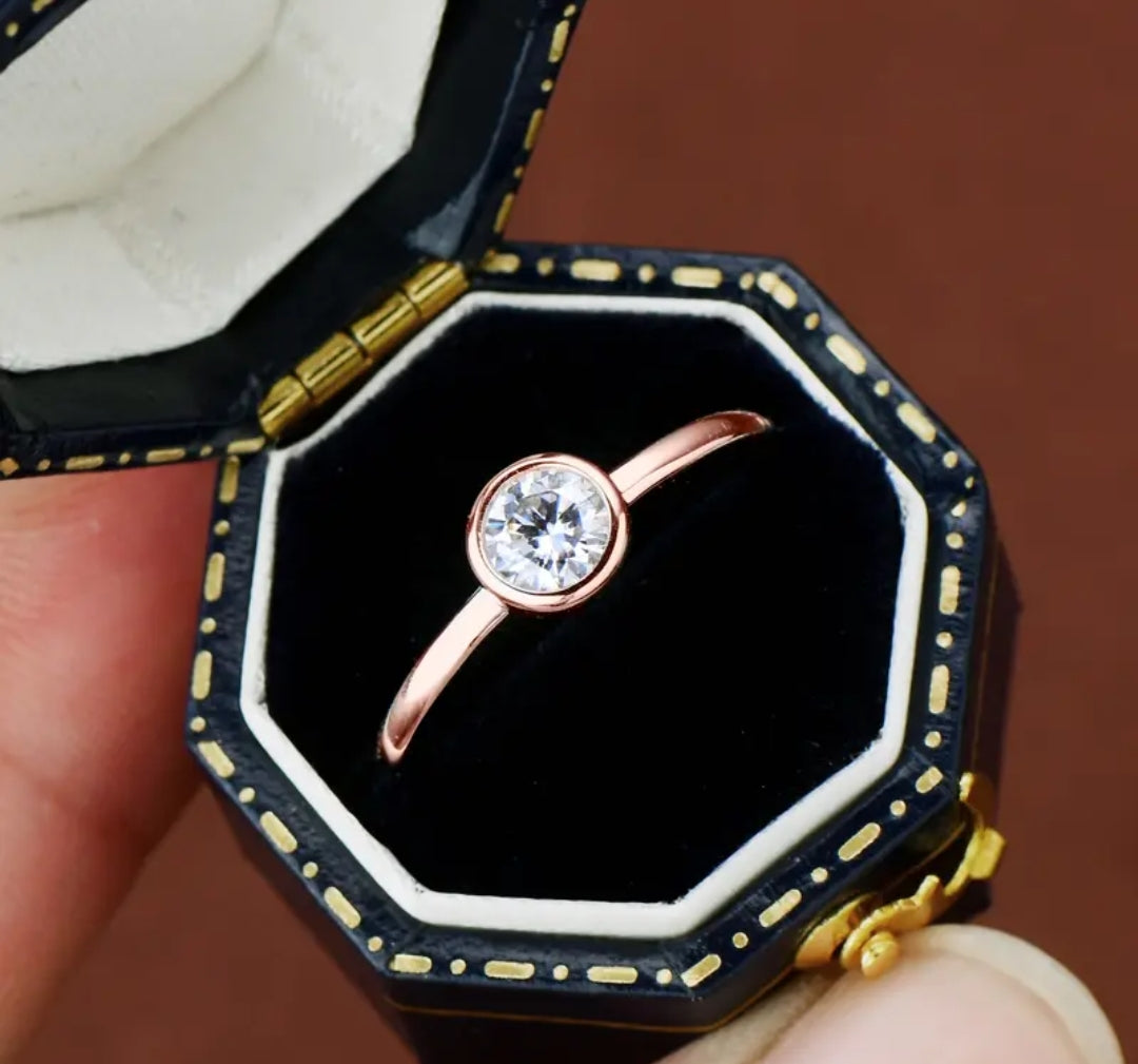 0.5ct round moissanite engagement ring