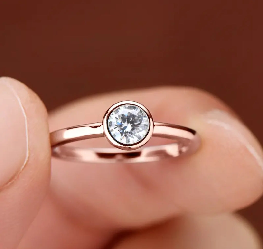 0.5ct round moissanite engagement ring