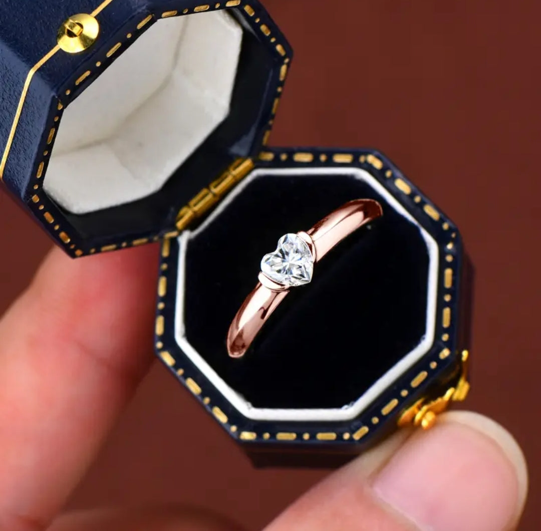 0.5ct heart shape moissanite engagement ring