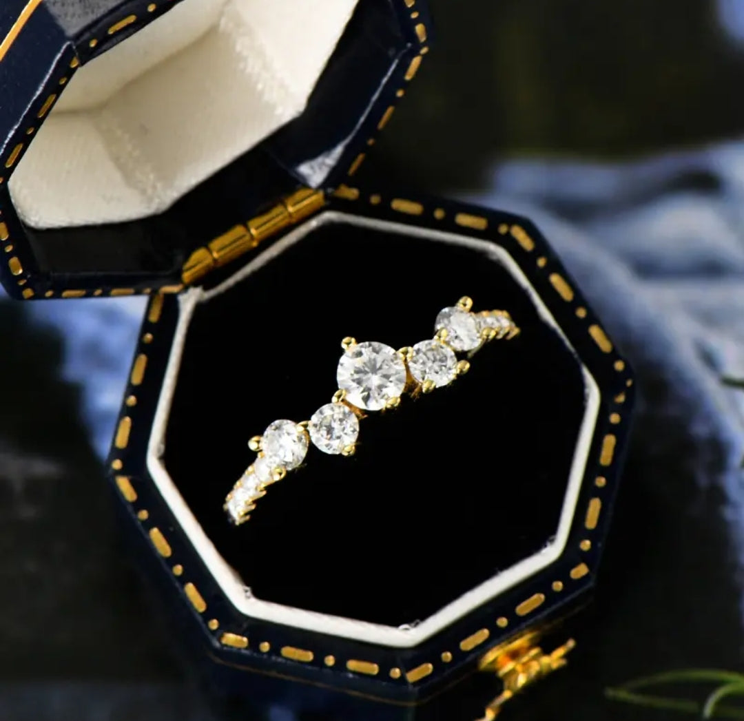 4mm/3mm/1.6mm moissanite engagement ring