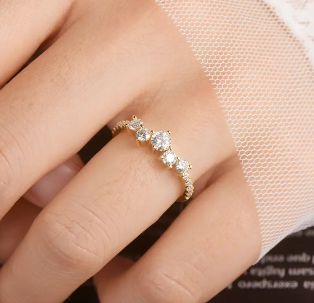 4mm/3mm/1.6mm moissanite engagement ring