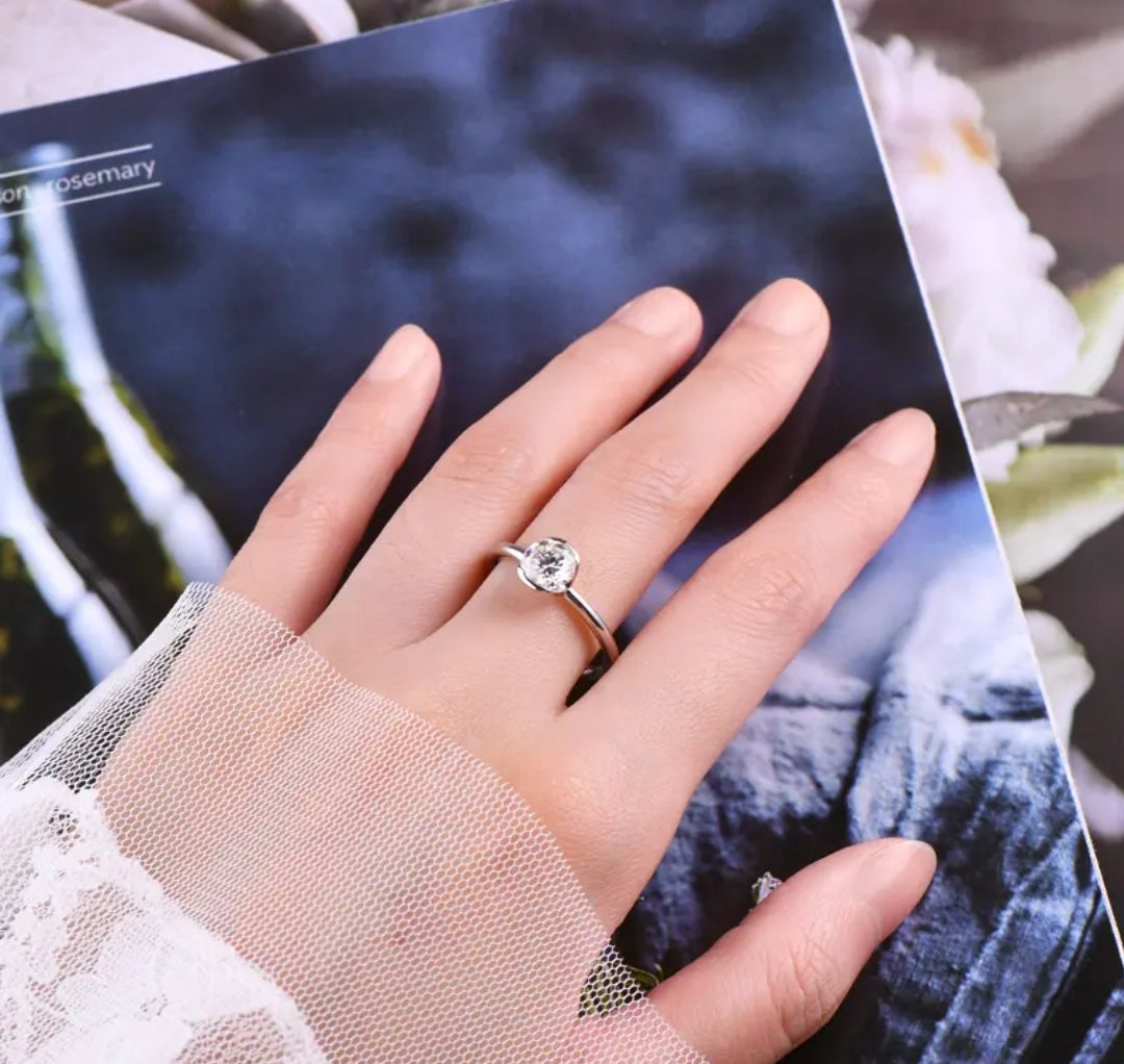 6.5mm moissanite engagement ring