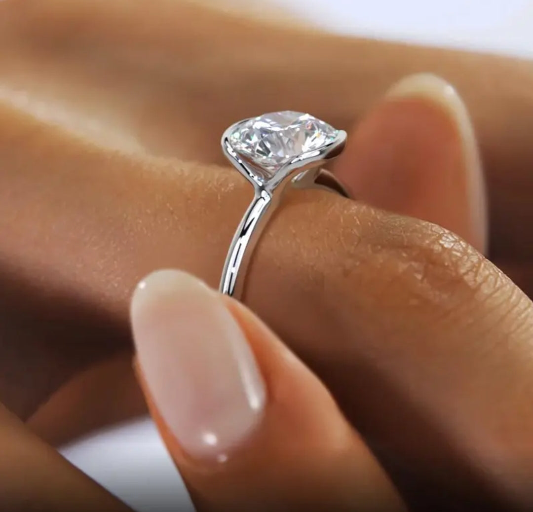 6.5mm moissanite engagement ring