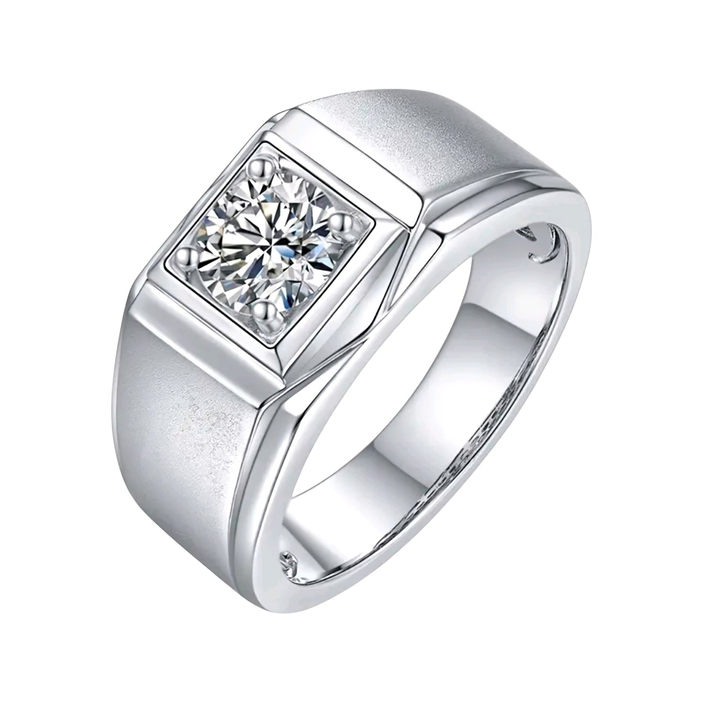1ct classic moissanite ring for men