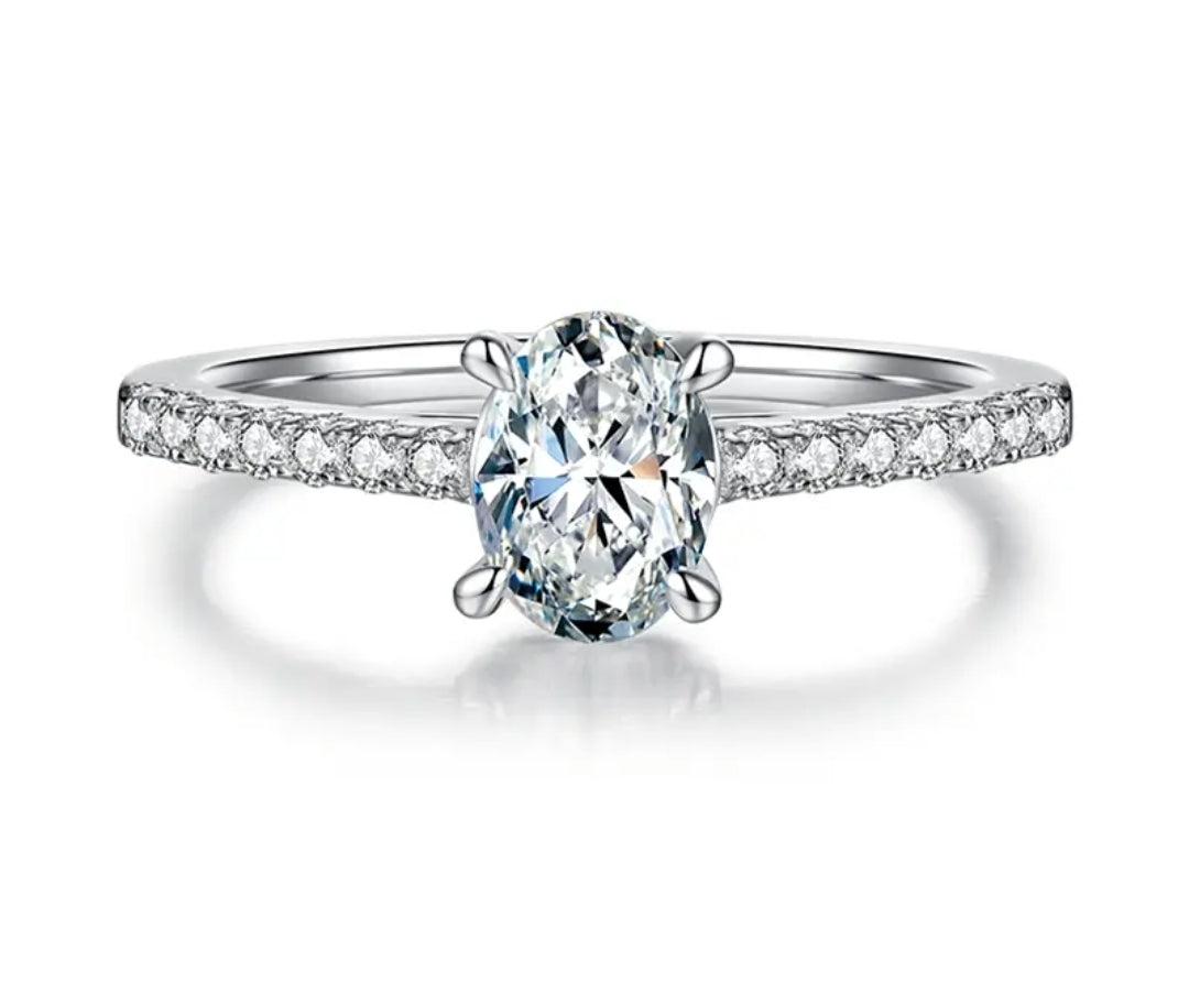 1ct oval cut moissanite engagement ring