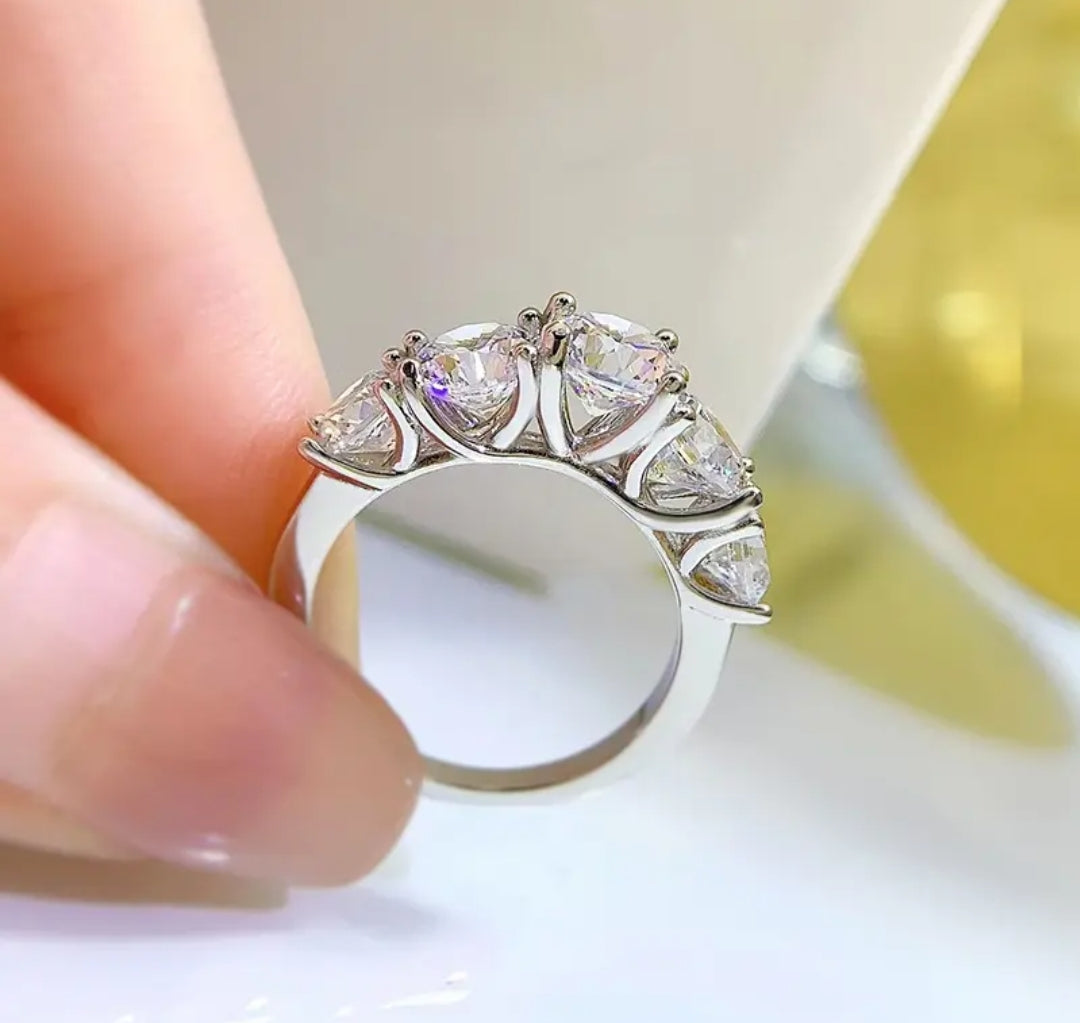 6.5mm/6mm/5mm moissanite engagement ring