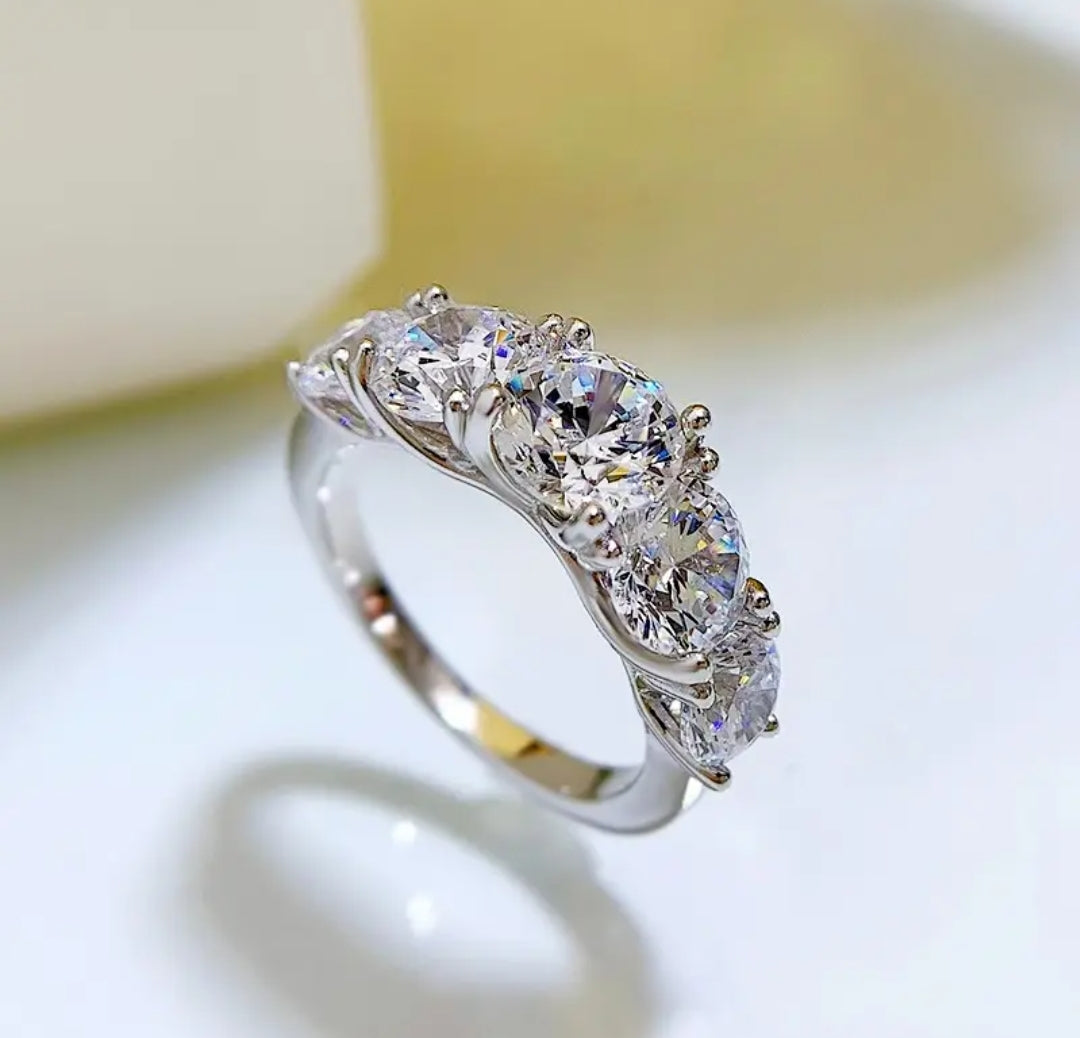 6.5mm/6mm/5mm moissanite engagement ring