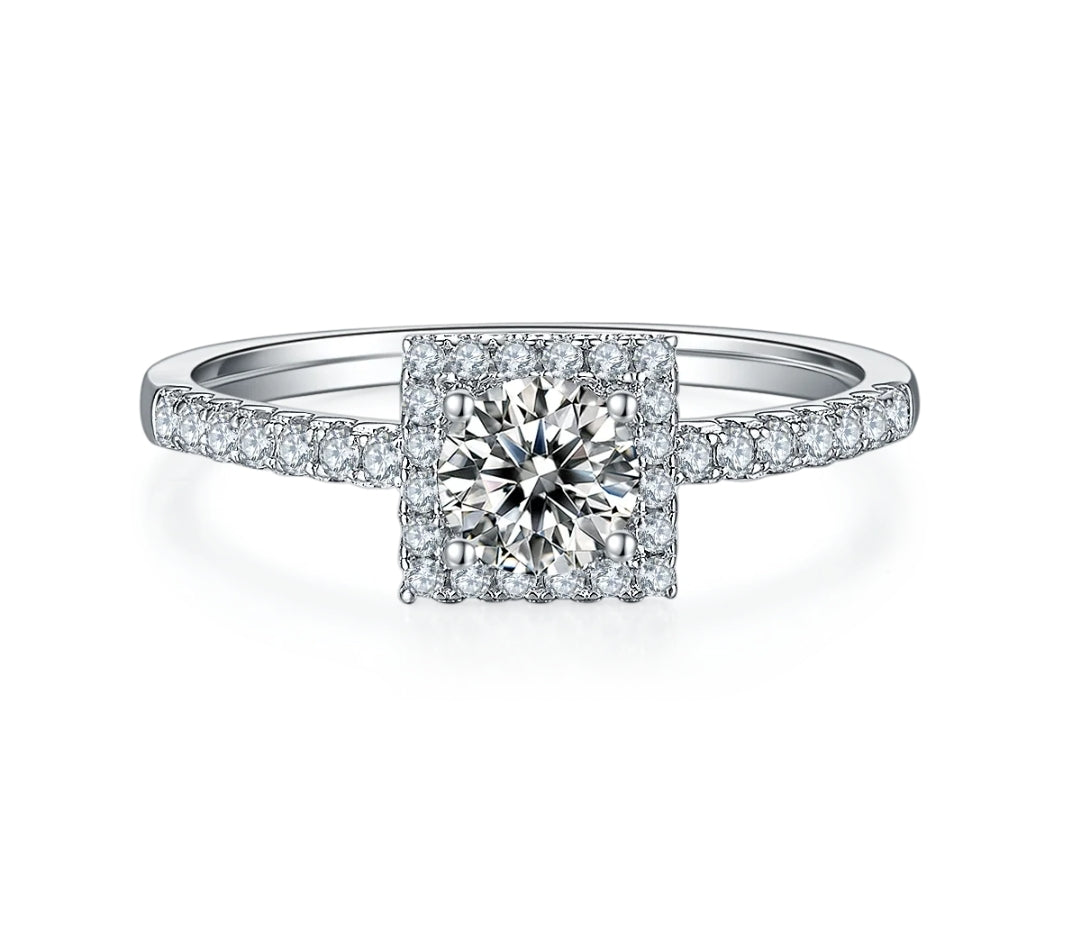 0.5ct unique moissanite engagement ring