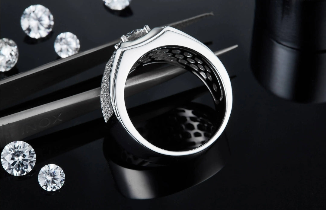 1ct moissanite ring for men
