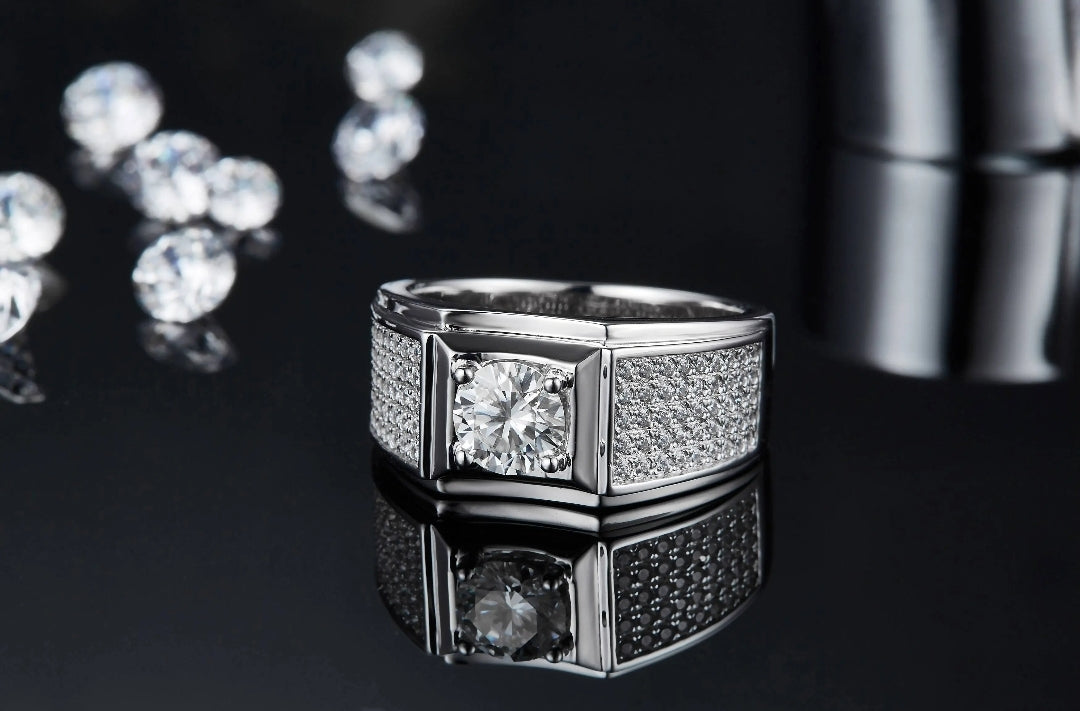 1ct moissanite ring for men