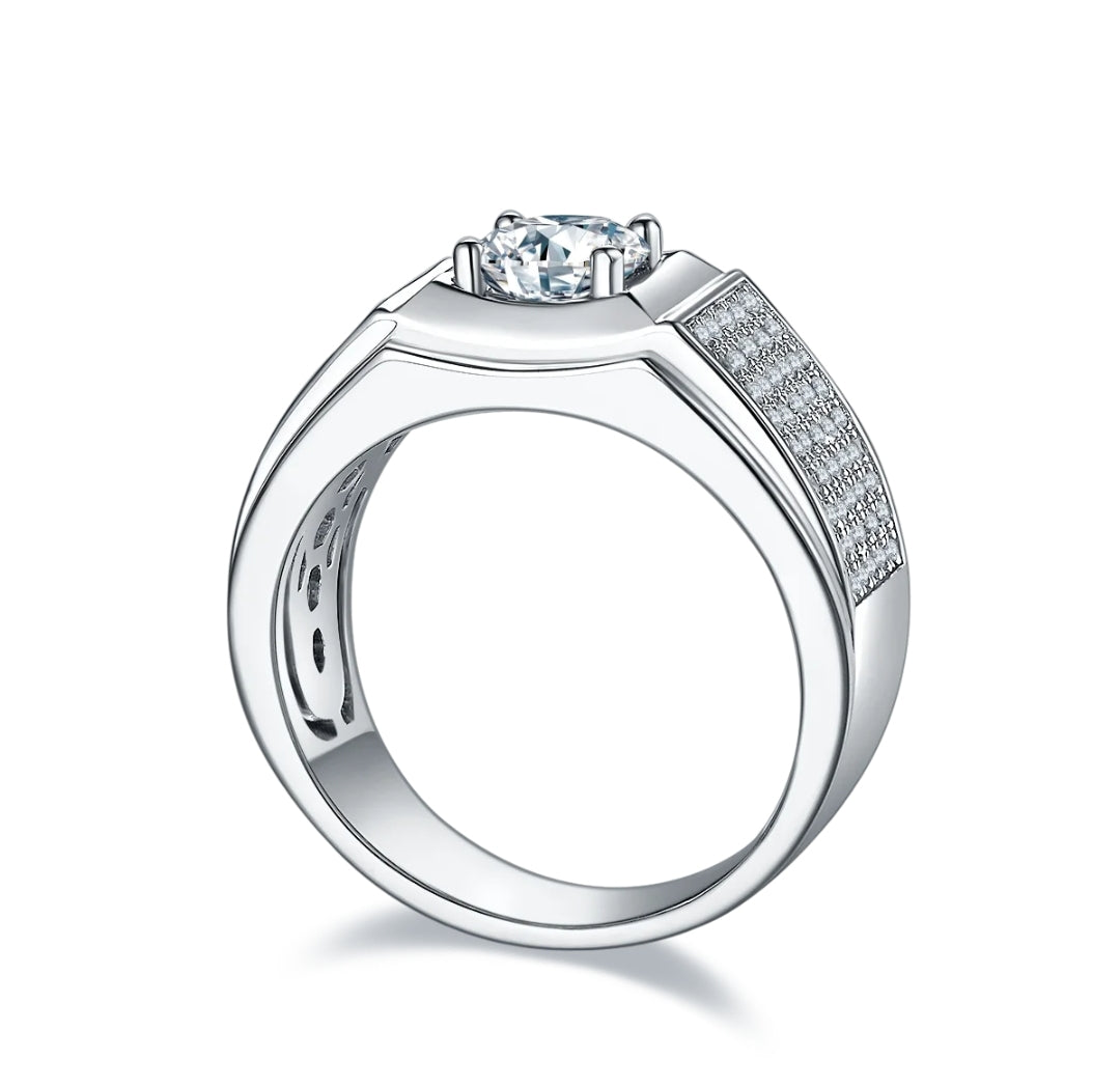 1ct moissanite ring for men