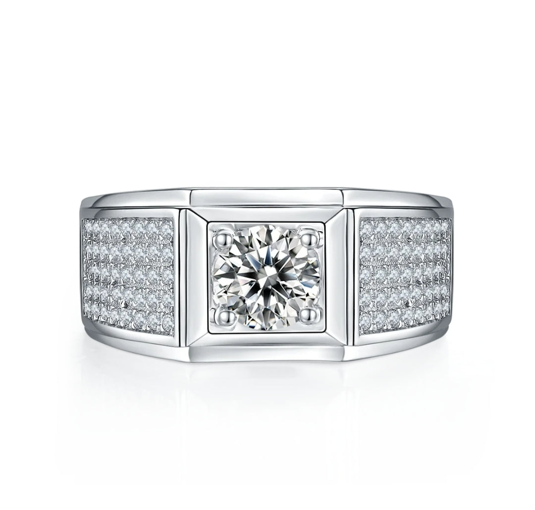 1ct moissanite ring for men