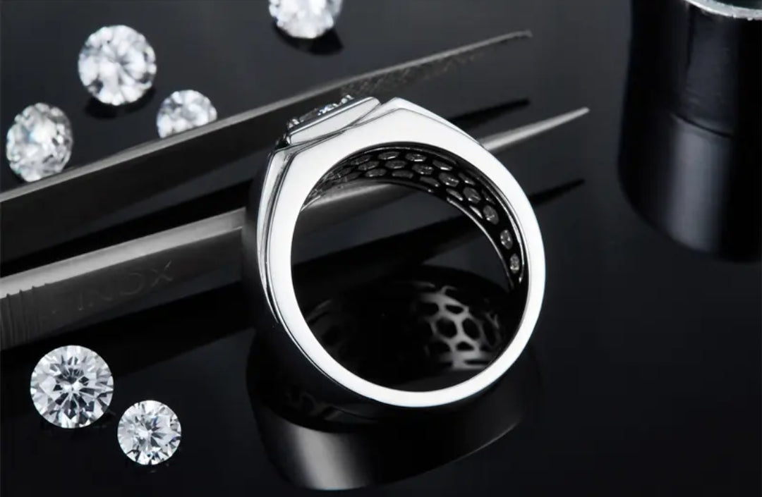 1ct classic moissanite ring for men