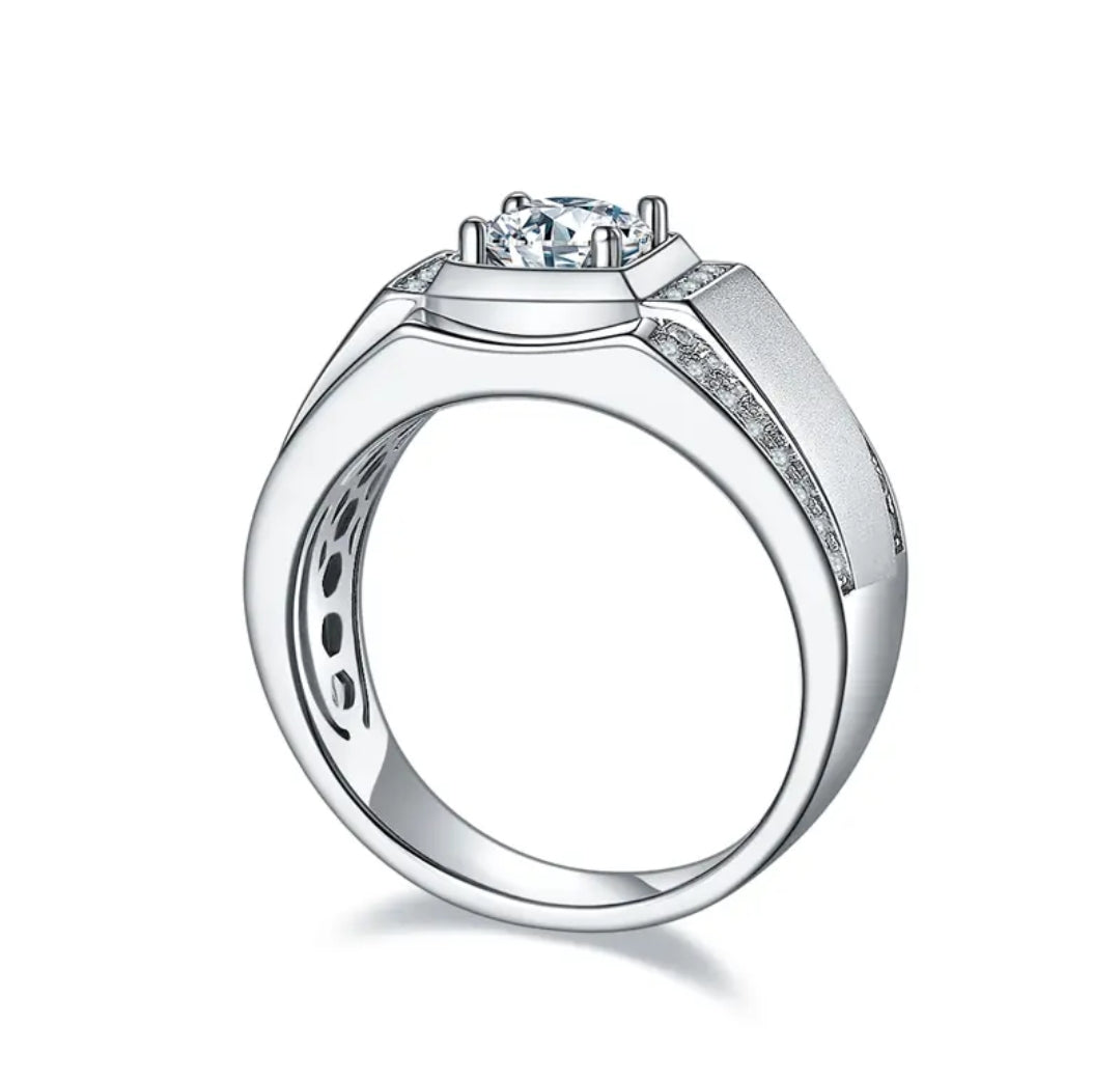 1ct 6.5mm elegant moissanite ring for men