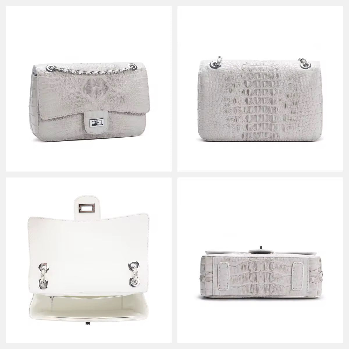 Premium crocodile leather shoulder bag