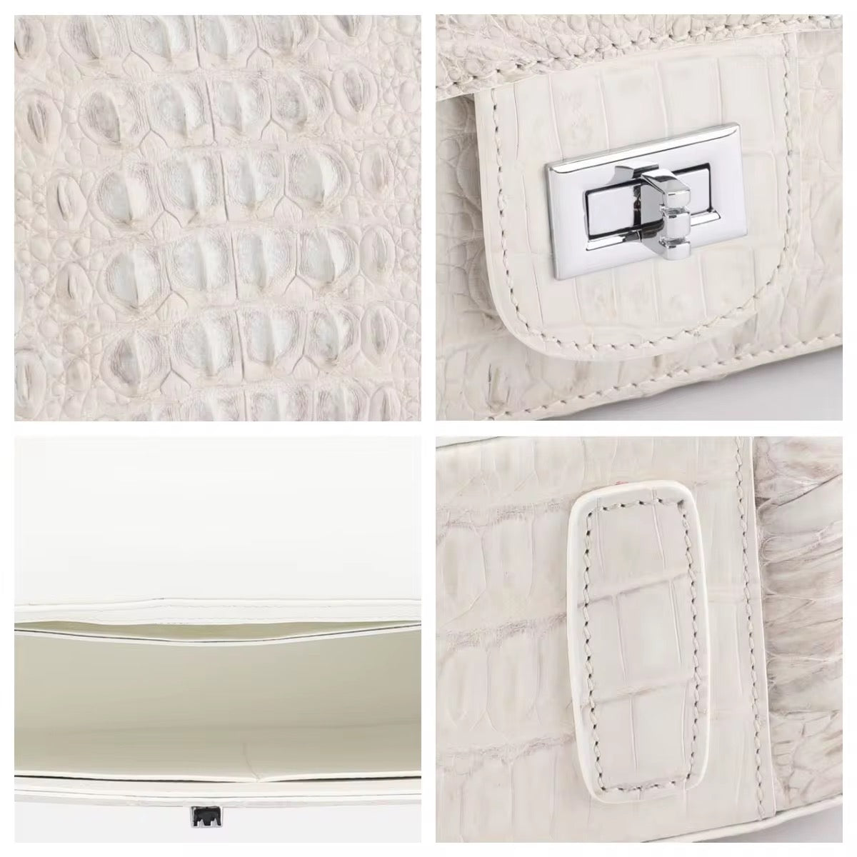 Premium crocodile leather shoulder bag