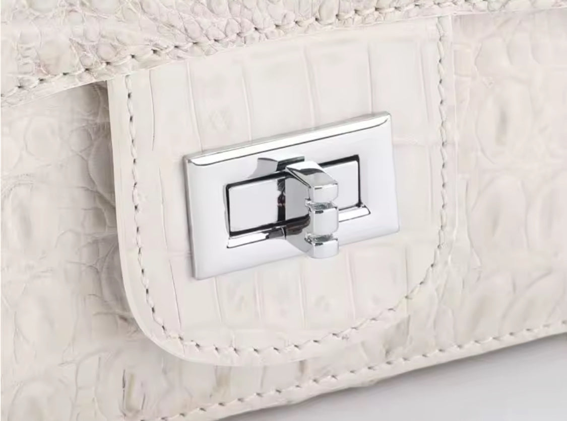 Premium crocodile leather shoulder bag