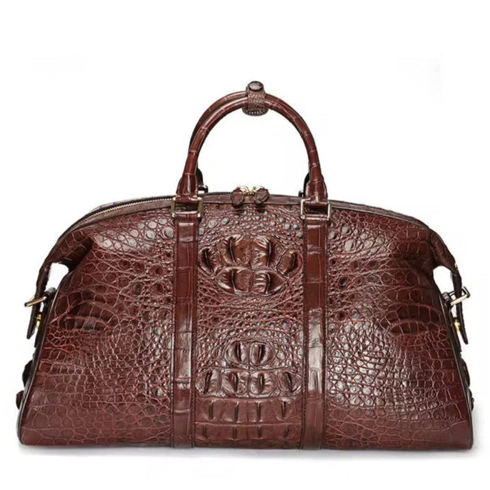 Black & Brown Crocodile Leather Travel Bag | Handmade in Italy