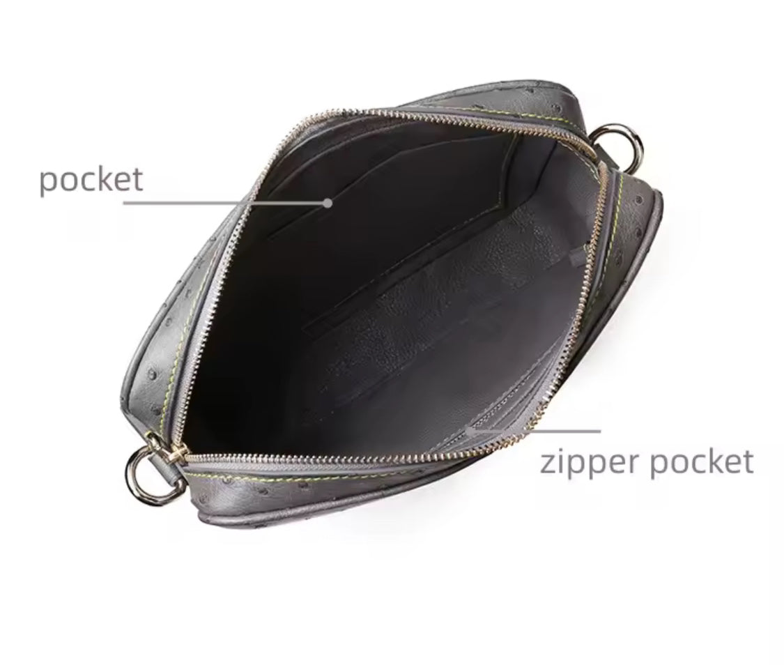 Ostrich leather bag