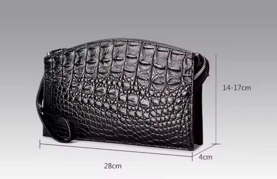 Crocodile Leather Clutch Wallet for Men | Handmade in Italy