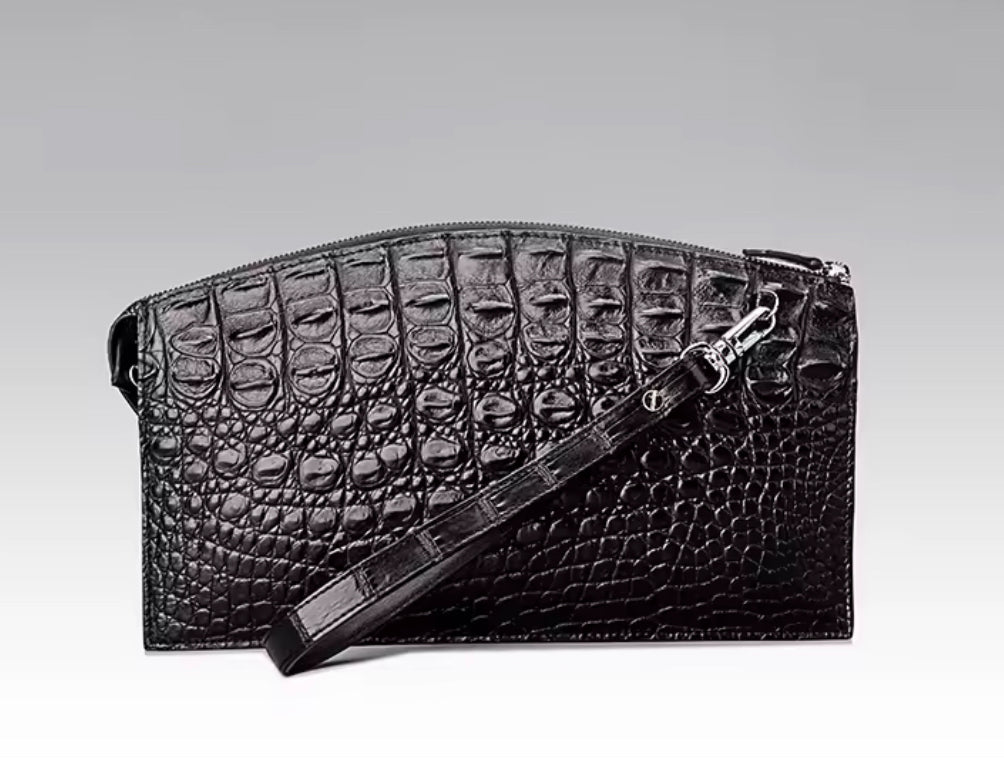Crocodile Leather Clutch Wallet for Men | Handmade in Italy