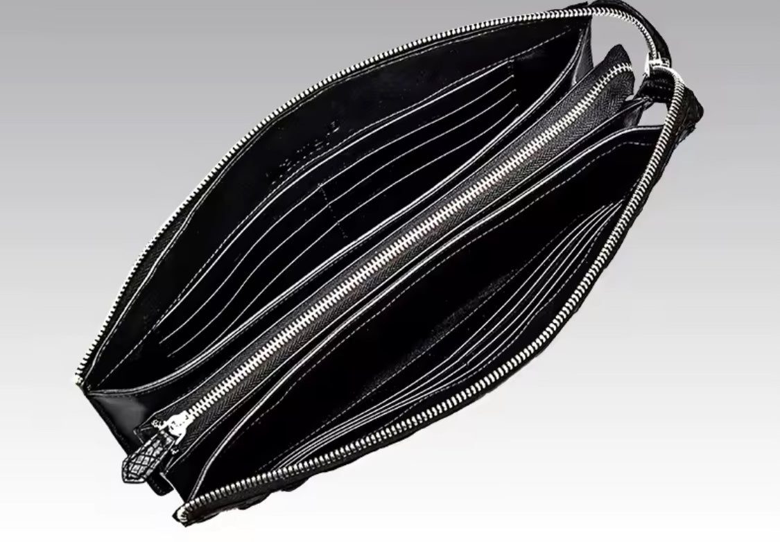 Crocodile Leather Clutch Wallet for Men | Handmade in Italy