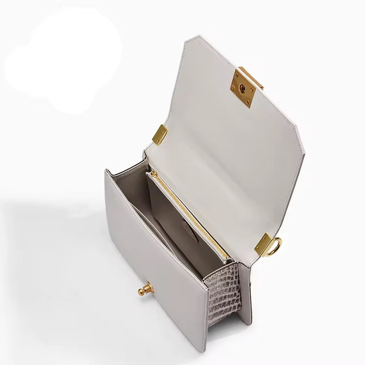 Vintage Crocodile Leather Chain Bag | Handmade in Italy | Noiyan